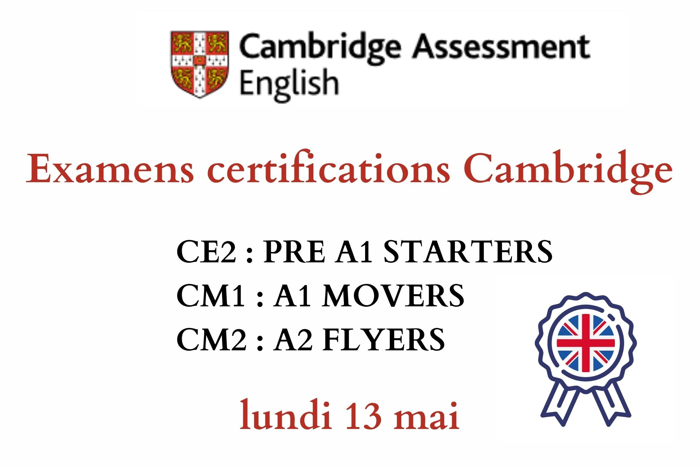Examens certifications Cambridge